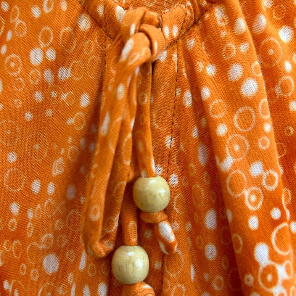Medium Blouse Nomadic Traders Orange & White - image 5